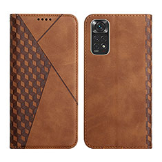 Custodia Portafoglio In Pelle Cover con Supporto Y02X per Xiaomi Redmi Note 11 4G (2022) Marrone