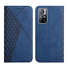 Custodia Portafoglio In Pelle Cover con Supporto Y02X per Xiaomi Redmi Note 11 5G Blu