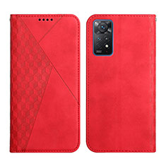 Custodia Portafoglio In Pelle Cover con Supporto Y02X per Xiaomi Redmi Note 11 Pro 4G Rosso