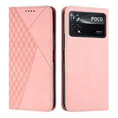 Custodia Portafoglio In Pelle Cover con Supporto Y02X per Xiaomi Redmi Note 11E Pro 5G Oro Rosa