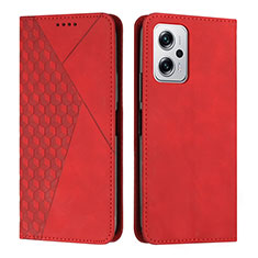 Custodia Portafoglio In Pelle Cover con Supporto Y02X per Xiaomi Redmi Note 11T Pro 5G Rosso