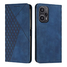 Custodia Portafoglio In Pelle Cover con Supporto Y02X per Xiaomi Redmi Note 12 Turbo 5G Blu