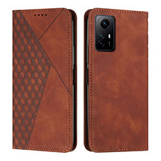 Custodia Portafoglio In Pelle Cover con Supporto Y02X per Xiaomi Redmi Note 12S Marrone