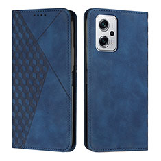 Custodia Portafoglio In Pelle Cover con Supporto Y02X per Xiaomi Redmi Note 12T Pro 5G Blu