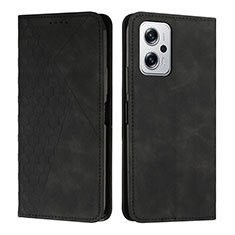 Custodia Portafoglio In Pelle Cover con Supporto Y02X per Xiaomi Redmi Note 12T Pro 5G Nero