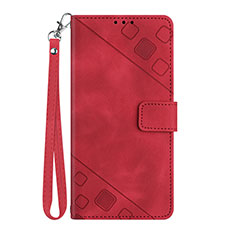 Custodia Portafoglio In Pelle Cover con Supporto Y03B per Google Pixel 6 5G Rosso