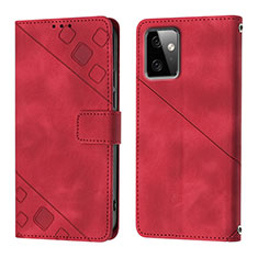 Custodia Portafoglio In Pelle Cover con Supporto Y03B per Motorola Moto G Power 5G (2023) Rosso