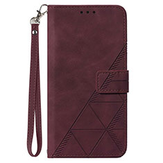 Custodia Portafoglio In Pelle Cover con Supporto Y03B per Samsung Galaxy S23 FE 5G Rosso Rosa