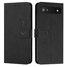 Custodia Portafoglio In Pelle Cover con Supporto Y03X per Google Pixel 6a 5G Nero