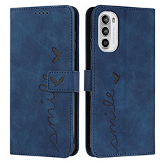 Custodia Portafoglio In Pelle Cover con Supporto Y03X per Motorola Moto Edge (2022) 5G Blu