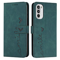 Custodia Portafoglio In Pelle Cover con Supporto Y03X per Motorola Moto Edge (2022) 5G Verde