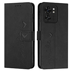 Custodia Portafoglio In Pelle Cover con Supporto Y03X per Motorola Moto Edge (2023) 5G Nero