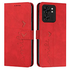 Custodia Portafoglio In Pelle Cover con Supporto Y03X per Motorola Moto Edge (2023) 5G Rosso