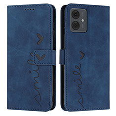 Custodia Portafoglio In Pelle Cover con Supporto Y03X per Motorola Moto G14 Blu