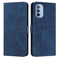 Custodia Portafoglio In Pelle Cover con Supporto Y03X per Motorola Moto G31 Blu