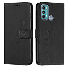 Custodia Portafoglio In Pelle Cover con Supporto Y03X per Motorola Moto G60 Nero