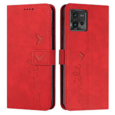 Custodia Portafoglio In Pelle Cover con Supporto Y03X per Motorola Moto G72 Rosso