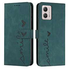 Custodia Portafoglio In Pelle Cover con Supporto Y03X per Motorola Moto G73 5G Verde