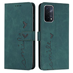 Custodia Portafoglio In Pelle Cover con Supporto Y03X per Oppo A54 5G Verde