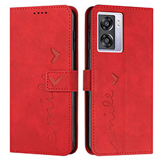 Custodia Portafoglio In Pelle Cover con Supporto Y03X per Oppo A56S 5G Rosso