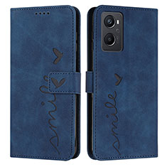 Custodia Portafoglio In Pelle Cover con Supporto Y03X per Oppo A96 4G Blu