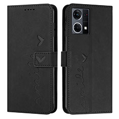 Custodia Portafoglio In Pelle Cover con Supporto Y03X per Oppo F21 Pro 4G Nero