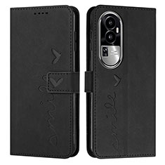 Custodia Portafoglio In Pelle Cover con Supporto Y03X per Oppo Reno10 Pro+ Plus 5G Nero