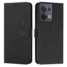 Custodia Portafoglio In Pelle Cover con Supporto Y03X per Oppo Reno9 5G Nero