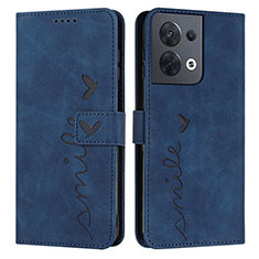 Custodia Portafoglio In Pelle Cover con Supporto Y03X per Oppo Reno9 Pro 5G Blu