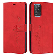 Custodia Portafoglio In Pelle Cover con Supporto Y03X per Realme 8s 5G Rosso