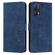 Custodia Portafoglio In Pelle Cover con Supporto Y03X per Realme 9 4G Blu