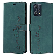 Custodia Portafoglio In Pelle Cover con Supporto Y03X per Realme 9 4G Verde