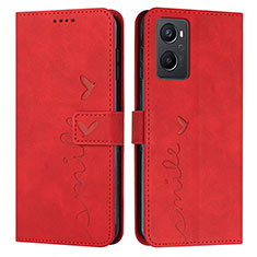 Custodia Portafoglio In Pelle Cover con Supporto Y03X per Realme 9i 4G Rosso