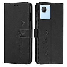 Custodia Portafoglio In Pelle Cover con Supporto Y03X per Realme C30 Nero