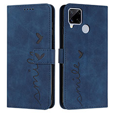 Custodia Portafoglio In Pelle Cover con Supporto Y03X per Realme Narzo 20 Blu