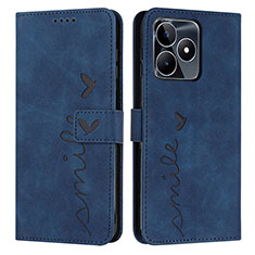 Custodia Portafoglio In Pelle Cover con Supporto Y03X per Realme Narzo N53 Blu