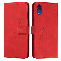 Custodia Portafoglio In Pelle Cover con Supporto Y03X per Samsung Galaxy A03 Core Rosso