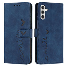 Custodia Portafoglio In Pelle Cover con Supporto Y03X per Samsung Galaxy A04s Blu