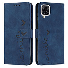 Custodia Portafoglio In Pelle Cover con Supporto Y03X per Samsung Galaxy A12 Nacho Blu