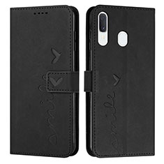 Custodia Portafoglio In Pelle Cover con Supporto Y03X per Samsung Galaxy A20 Nero