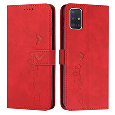 Custodia Portafoglio In Pelle Cover con Supporto Y03X per Samsung Galaxy A71 4G A715 Rosso