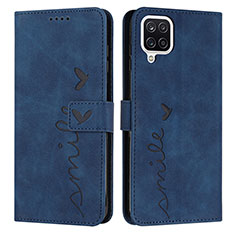 Custodia Portafoglio In Pelle Cover con Supporto Y03X per Samsung Galaxy M12 Blu