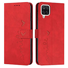 Custodia Portafoglio In Pelle Cover con Supporto Y03X per Samsung Galaxy M12 Rosso