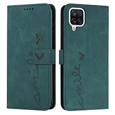 Custodia Portafoglio In Pelle Cover con Supporto Y03X per Samsung Galaxy M12 Verde