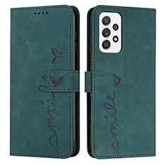 Custodia Portafoglio In Pelle Cover con Supporto Y03X per Samsung Galaxy M32 5G Verde