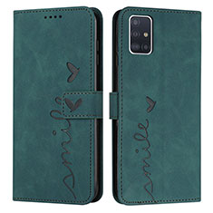 Custodia Portafoglio In Pelle Cover con Supporto Y03X per Samsung Galaxy M40S Verde