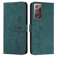 Custodia Portafoglio In Pelle Cover con Supporto Y03X per Samsung Galaxy Note 20 Ultra 5G Verde