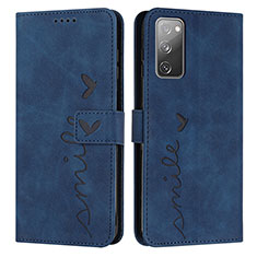 Custodia Portafoglio In Pelle Cover con Supporto Y03X per Samsung Galaxy S20 FE 4G Blu