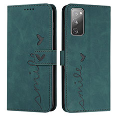 Custodia Portafoglio In Pelle Cover con Supporto Y03X per Samsung Galaxy S20 FE 4G Verde