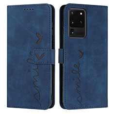Custodia Portafoglio In Pelle Cover con Supporto Y03X per Samsung Galaxy S20 Ultra 5G Blu